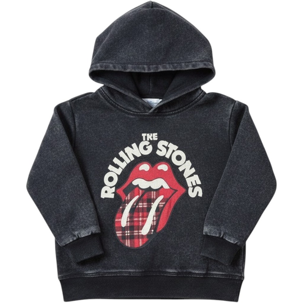 Rolling Stones Infant Acid Wash Plaid Tongue Logo Hoodie Black 12M FL244384RG